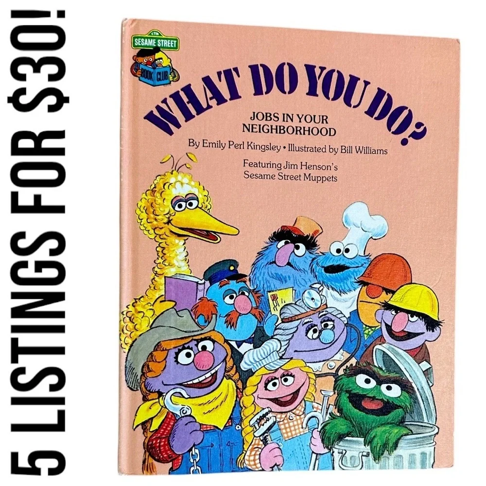 Vintage Children’s Book Sesame Street 'What Do You Do?' vintage children’s Kids